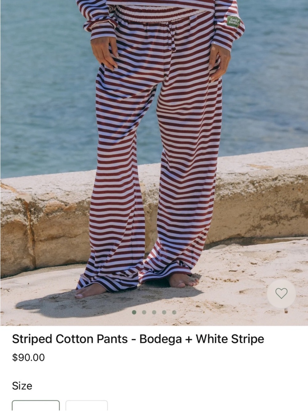 Daily Drills Striped Cotton Pants- Bodega + White Stripe